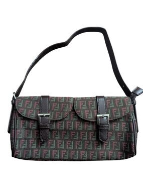 Fendi Style Brown Buckle Shoulder Bag